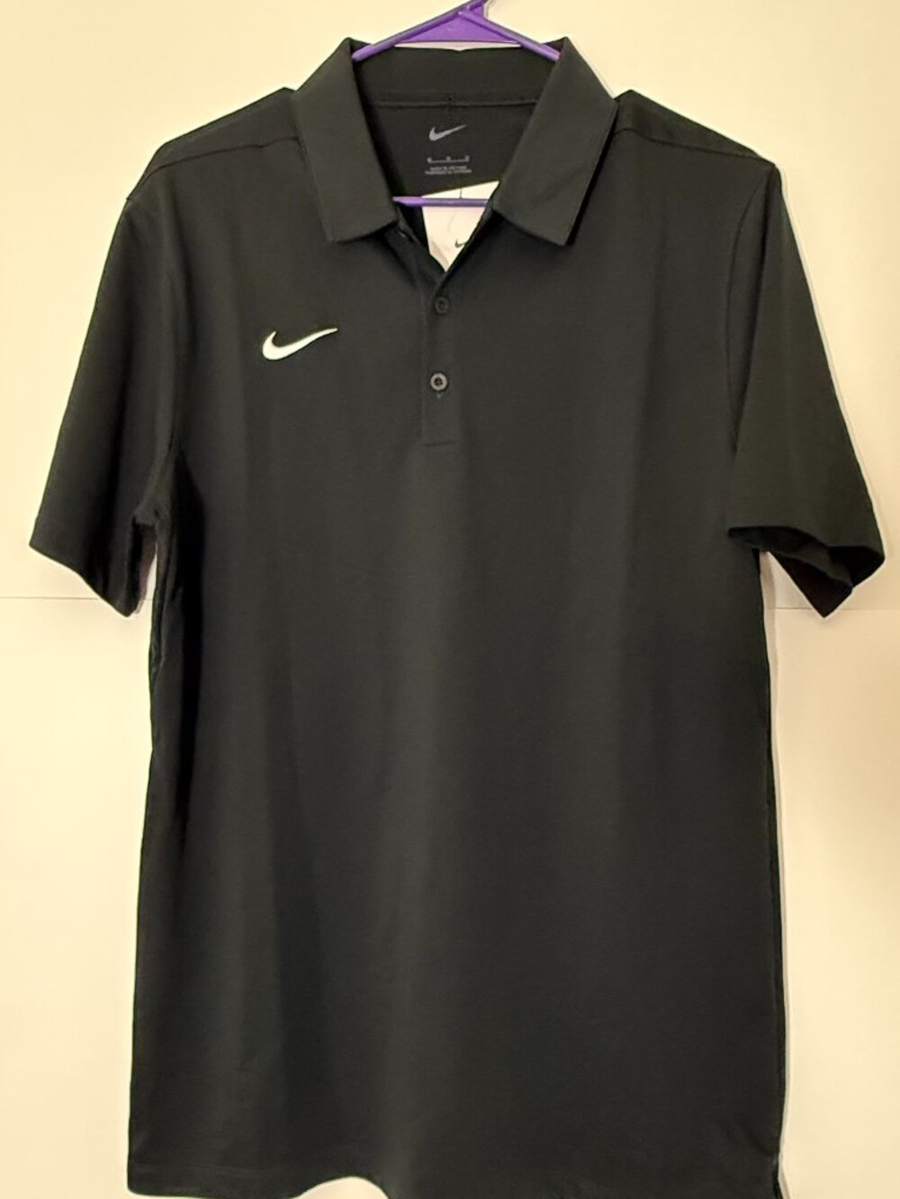Nike Dri-FIT Polo Shirt Mens Medium Black Short Sleeve Golf Athletic NWT
